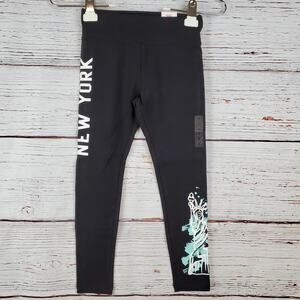 🔴 Justice Full Length Pull-On Leggings Girl 7 Black New York Statue Liberty NWT